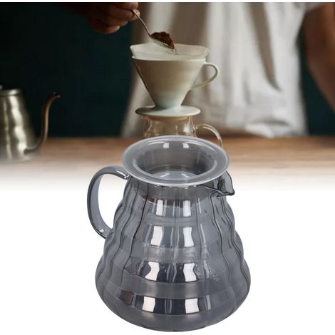 Cafetière à filtre gris anthracite, en verre borosilicate haute résistance, avec filtre manuel, bouilloire et porte-filtre barista 700 ml. (1/5)