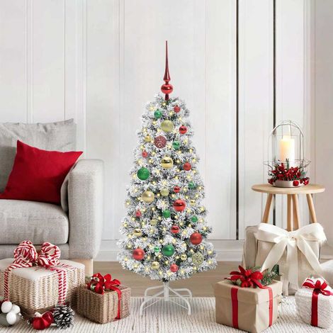 Künstlicher klappbarer Weihnachtsbaum Grün und Weiß 120 cm