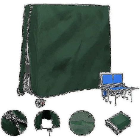 Housse de table de ping-pong verte - Imperméable et anti-poussière, 165 x 70 x 185 cm, Extérieur - DF (1/5)