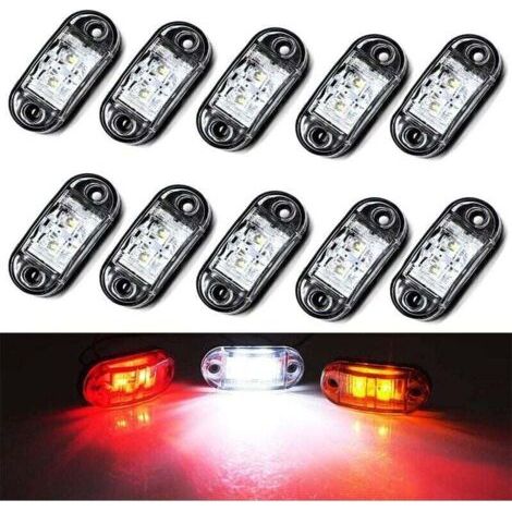 BUNTHAUS PA 10 Pièces Feux Travail 12V Étanches Voiture Camion Remorque Feu Arrière Signalisation Automatique Blanc (1/4)