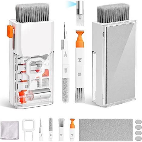 Kit Nettoyage Électronique - Brosse Rétractable Clavier Écran Microfibre Spray Nettoyant - Pour Ordinateur Portable Tablette Téléphone Caméra - 1 Pièce (1/5)