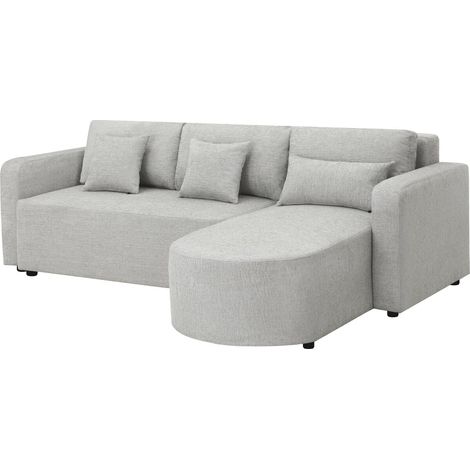 Divano angolare reversibile e trasformabile in tessuto "Charles" - 3 posti - Grigio (1/5)