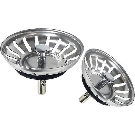 Passoire d'évier de cuisine, bouchon de passoire d'évier, égouttoir d'évier en acier inoxydable 79 mm (lot de 2) (1/5)