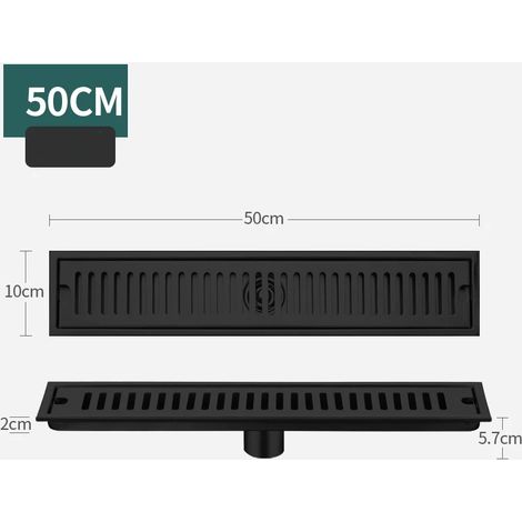 (B-50CM Middle row)Long Floor Drain Bathroom Stainless Steel 304 Thickened Large Capacity Anti-odor Shower Room Rectangular (1/4)