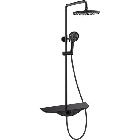 Mexen Exxo conjunto de ducha exterior con rociador y grifo, negro - 78113-70 (1/2)