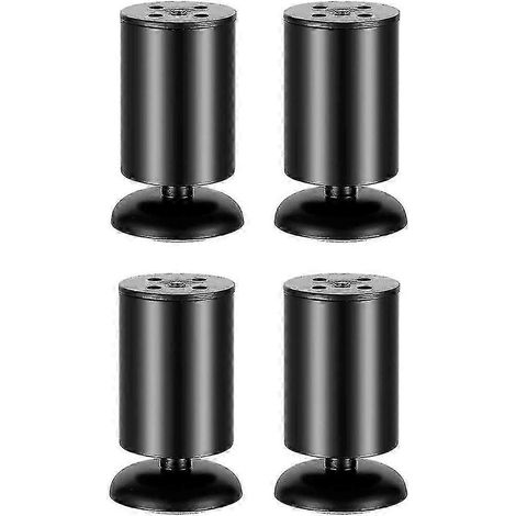 4 pieds de meubles noirs en acier inoxydable de 80 mm, pieds de bureau et de canapé (1/5)