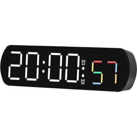 Réveil numérique, horloge de bureau multifonctionnelle avec affichage de la température, compte à rebours et minuterie LED. (1/3)