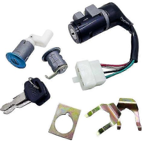 Kit de verrouillage électrique de porte de moto à 5 broches avec fonction tampon, adapté aux interrupteurs de démarrage de moteur de scooter, modèles AF27 et AF28. (1/4)