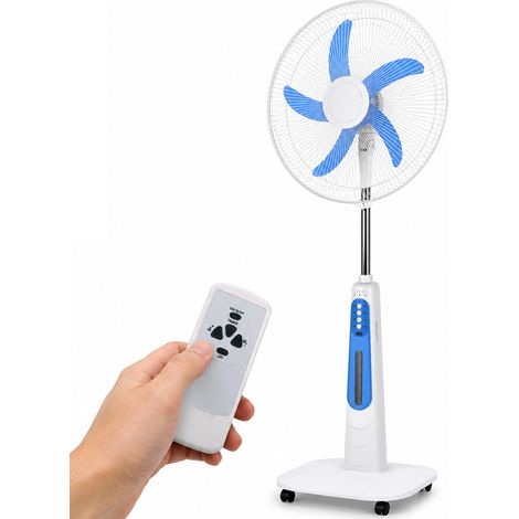 Ventilatore a Piantana Ricaricabile da 45 cm con Telecomando e 4 Velocità 55W