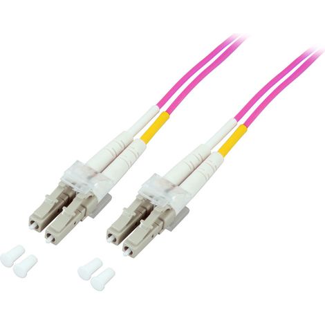 Duplex Patchkabel LC-LC 50/125µ OM4, LSZH, violett, 2,0 mm
