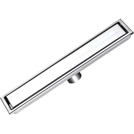 Caniveau de douche linéaire en acier inoxydable antirouille et résistant aux rayures. amovible et long. pour salle de bain et toilettes. (1/5)
