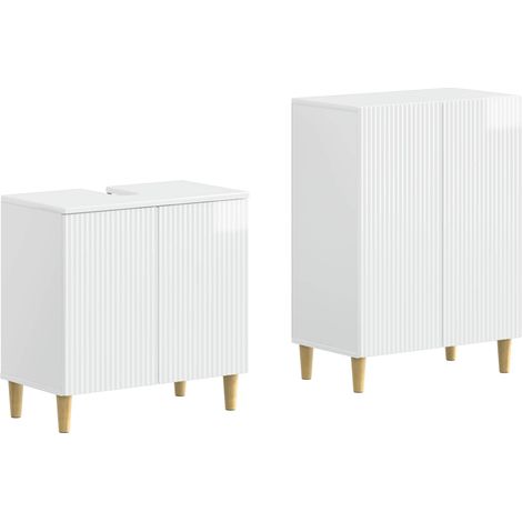 2 Piece Bathroom Cabinet Set ARNHEM High Gloss White vidaXL (1/5)