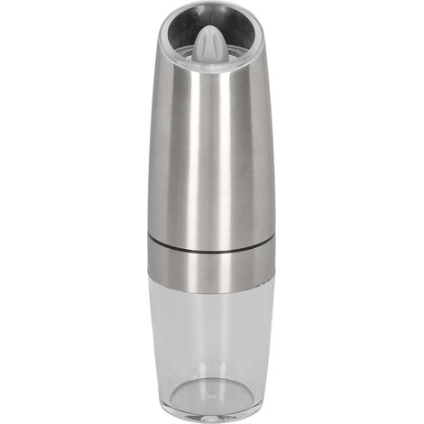 Moulin à Poivre et Sel Électrique en Acier Inoxydable avec Détecteur de Gravité Réglable Automatique Argenté (1/5)