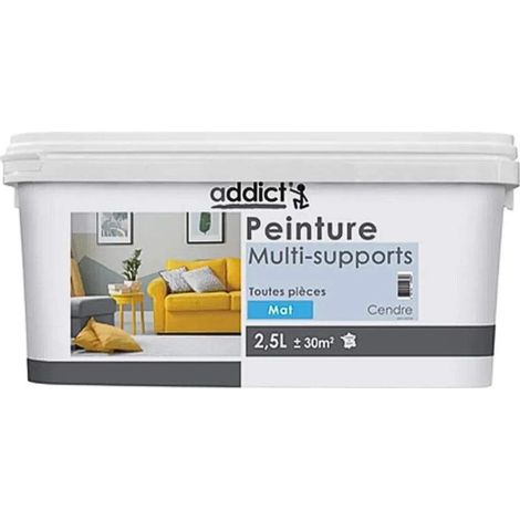 Acrylfarbe für verschiedene Untergründe, Asche, 2,5 Liter.