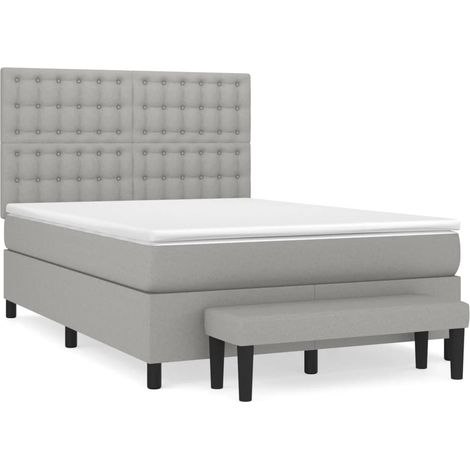 Maison Exclusive - Giroletto a Molle con Materasso Grigio Chiaro 140x190cm Tessuto (1/5)