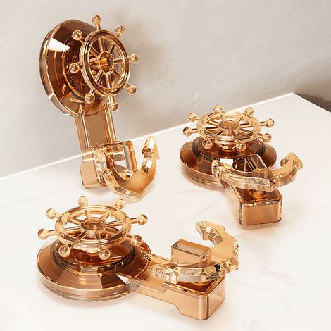 Confezione da 3 ganci a ventosa a forma di pirata, gancio con foro libero per bagno e cucina, ganci per asciugamani, ganci per utensili da cucina, gancio a ventosa rotante - Crezuo