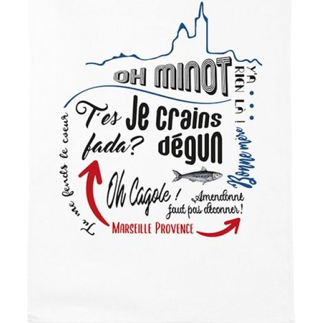 Essuie main - Marseille - en coton décoré (1/2)