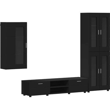 Maison Exclusive - Set mobile TV con cassetto FLORIN 3 pcs Nero Legno multistrato