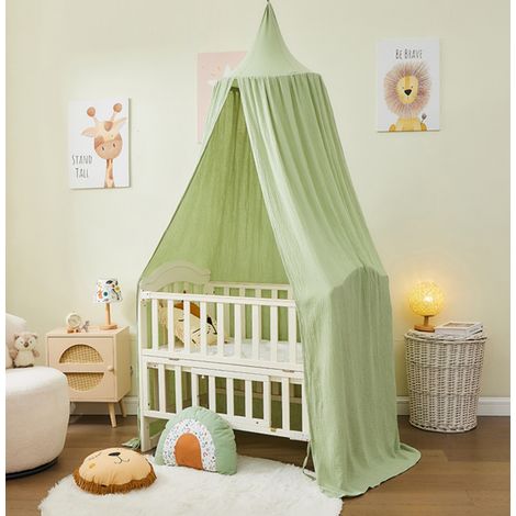 Alavya Home Baldachin Betthimmel 250x50 cm Bio-Musselin Baumwolle - Khaki (1/5)