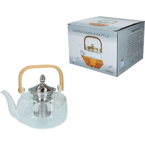 Bollitore in vetro con colino