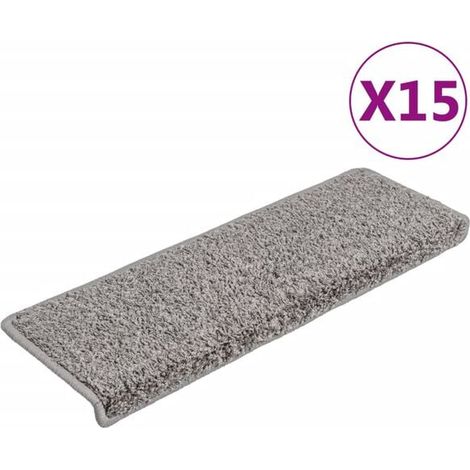 Marches d'escalier, 15 pièces, 65 x 21 x 4 cm, grises, bordure rectangulaire. (1/5)