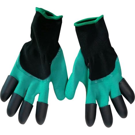 Gants de Jardinage avec Griffe pour la Plantation et le Désherbage - Protection des Mains dans le Jardin - Gants de Travail avec Serres-KZQ (1/3)