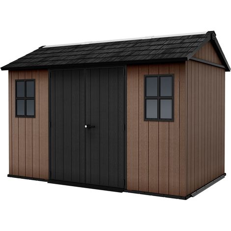 Casetta Box da Giardino 230x350x246 cm Newton Plus 7511/1175 Doppia Opzione Montaggio in Resina Evotech+ Marrone (1/5)