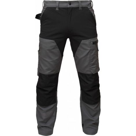 Pantaloni da lavoro con dettagli elasticizzati, resistenti, in un mix di colori BoSafety grigio e nero, taglia 62. (1/4)
