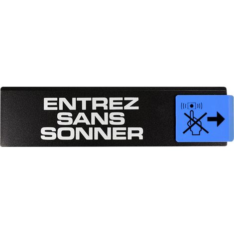 Plaque de porte Entrez sans sonner - Europe design 175x45mm - 4260235