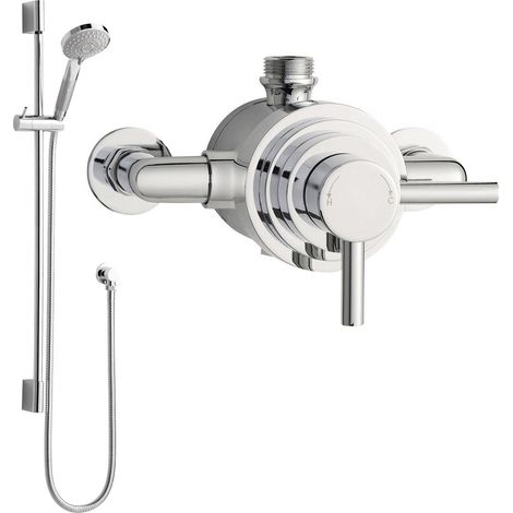 Hudson Reed Slide Rail with Shower Handset and Exposed Shower Valve - Chrome (1/4)
