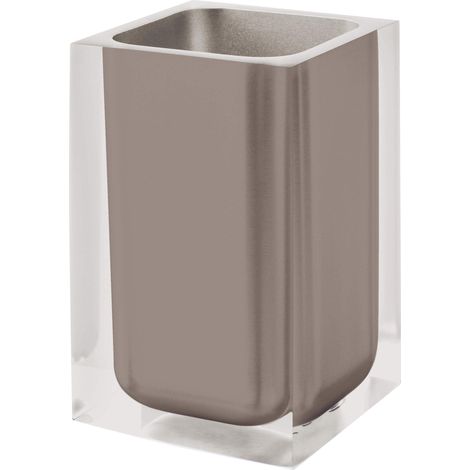 Gedy Rainbow Bicchiere, Resina, Grigio Tortora, 7,2x7,2x11