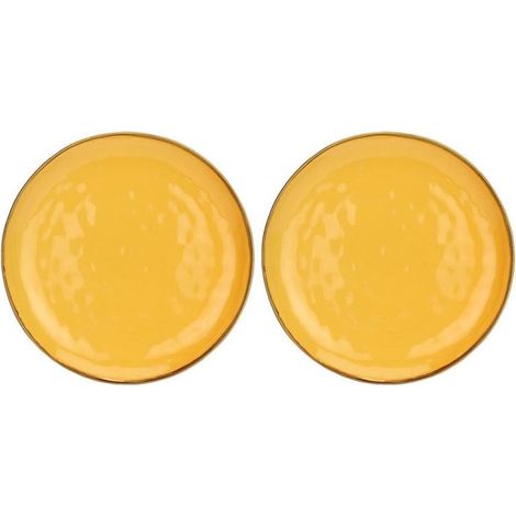 Set of 2 Concerto Ocra Round Platters - Yellow, 32 cm