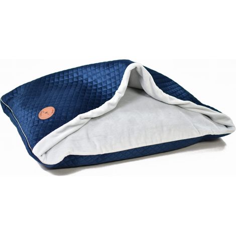 NEL-Mink-Mix, marineblauer Samt, Karo-Mix + grauer, glatter Minky-Mix, 100 cm x 80 cm (1/5)