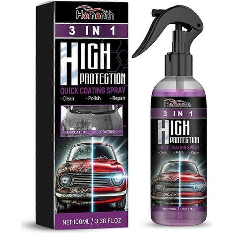 Spray de revêtement rapide 3 en 1, haute protection, pour peinture automobile, réparateur et rénovateur de peinture, revêtement céramique en spray (1/5)
