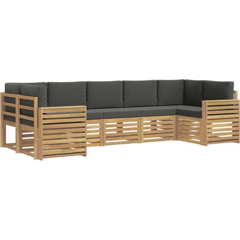 Ensemble de canapés d'extérieur 7 pc Blanc et anthracite vidaXL