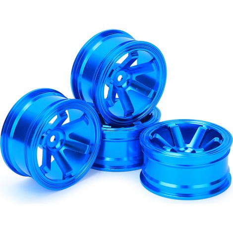 4 pièces en alliage d'aluminium moyeu de roue universel pour voiture RC drift 1/10 plate, bleu (1/5)