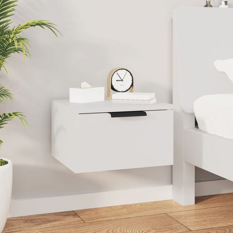 Table de chevet murale-Table de nuit suspendue blanc 34x30x20 cm 141043 (1/5)