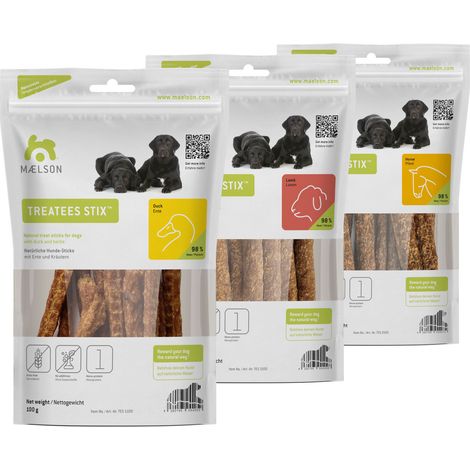 Maelson Treatees Stix Ente, Lamm & Pferd - 3x 100 g Hundesnack