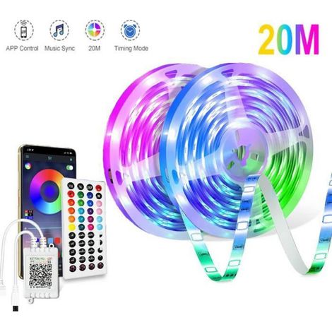 Ruban LED - - 20M - Bluetooth - RGB - Télécommande IR 40 Touches (1/4)