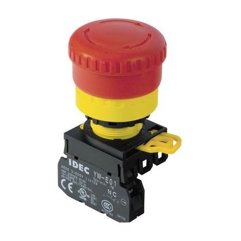 Idec YW1L-V4E01Q4R Interruttore di arresto di emergenza 240 V/AC 6 A 1 NC 1 pz. (1/2)