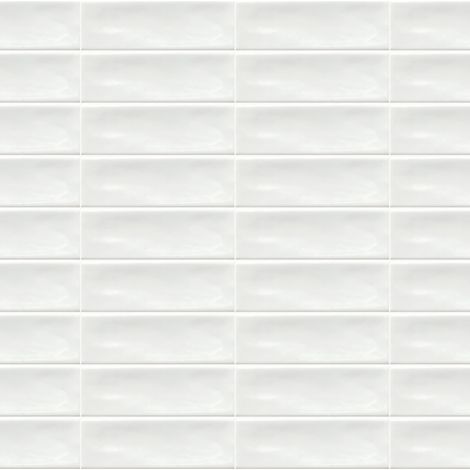 Carrelage effet Zellige Blanc 14,6x4,8x0,8 cm Brillant Bravio - Mur intérieur (vendu par carton de 0,42 m²) - RO'MA CARRELAGE