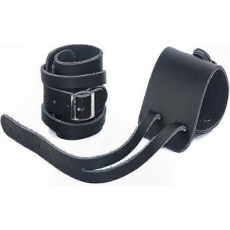 Bracelets en cuir PU noir, adaptés à la musculation et à l'haltérophilie. (1/4)