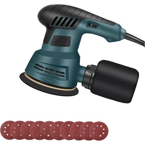 Prise UE, Ponceuse Excentrique Électrique 300 W, Réglage de la Vitesse à 6 Vitesses 5 Pouces 125 Mm, pour le Ponçage Du Bois et le Polissage des Voitures (1/5)