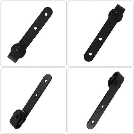 Kit de quincaillerie pour porte coulissante de grange, mini-kit de quincaillerie pour porte coulissante, fixation supérieure (1/5)