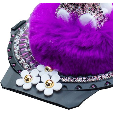 Figurine décorative chat pour voiture, strass, tableau de bord, parfum, ornement intérieur, violet (1/5)