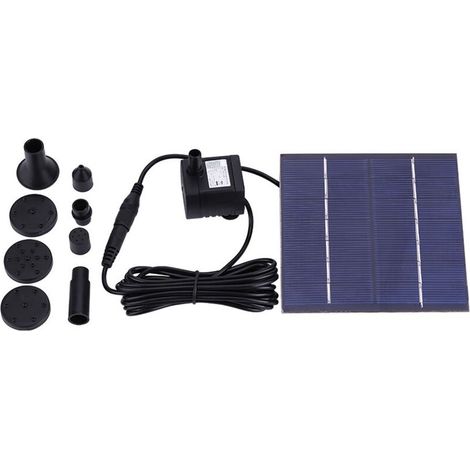 Pompe A Eau Solaire - 200 L/H - Pour Fontaine Jardin Etang Aquarium - 7 V - Diametre Sortie 8 Mm (1/5)