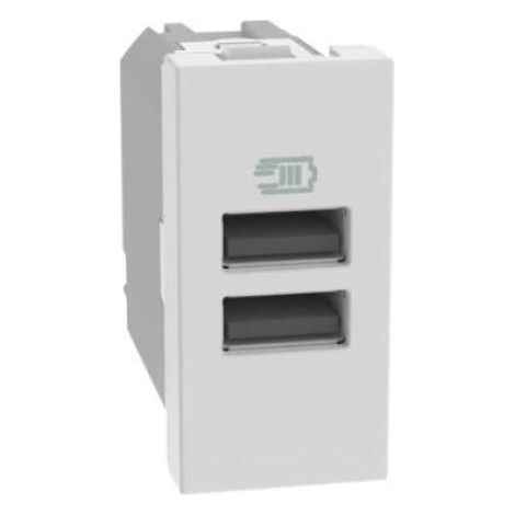 Caricatore USB con due porte tipo A Bticino MatixGo JW4191AA BIANCO