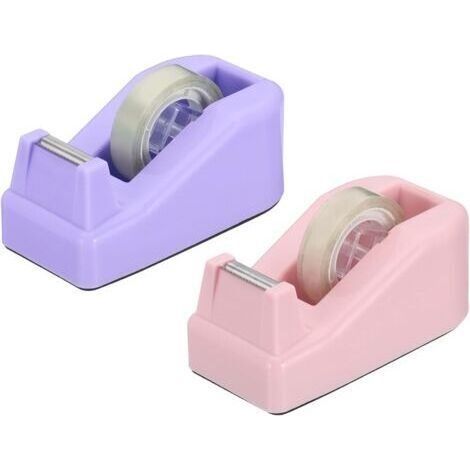 2pcs Distributeur De Ruban Adhésif De Bureau, Petit Distributeur De Ruban Adhésif Mignon Support De Distributeur De Bureau Pour Ruban Adhésif Bureau Desktop, Rose Violet (1/5)
