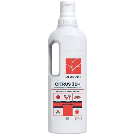 Citrus 3d+ détergent détartrant désinfectant ecocert flacon doseur 1 l