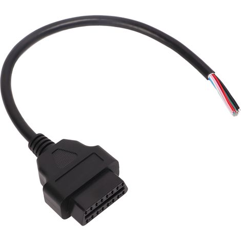 Lot de 3 adaptateurs de câble OBD2 de 30 cm, connecteur mâle 16 broches vers fil nu coloré pour diagnostic automobile (1/5)